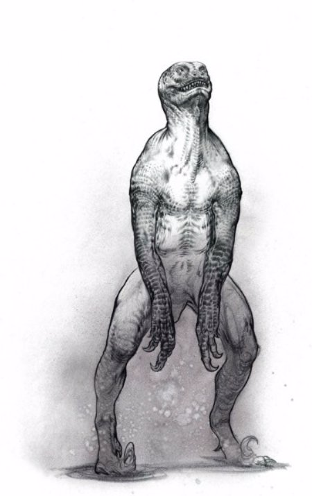 híbrido humano dinosaurio