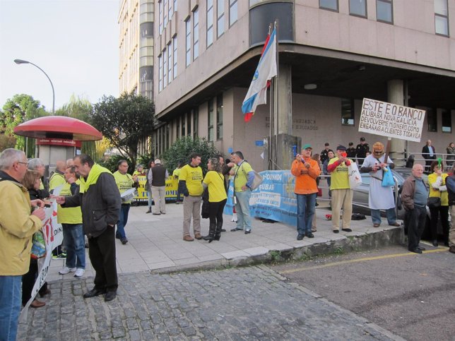 Protesta de preferentistas en Vigo.