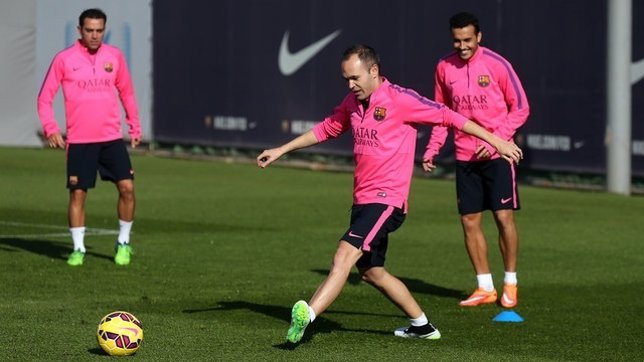 Andrés Iniesta, Xavi Hernandez y Pedro