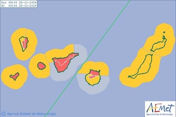 La Aemet decreta el riesgo 'extremo' en Canarias por viento