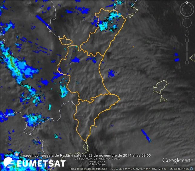 Cielos en la Comunitat a las 9.00 horas