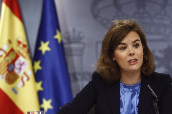 Soraya Sáenz de Santamaría tras el Consejo de Ministros