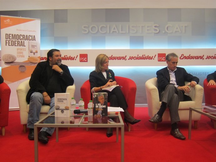 Los exministros Francisco Caamaño, Carme Chacón y Ramón Jáuregui