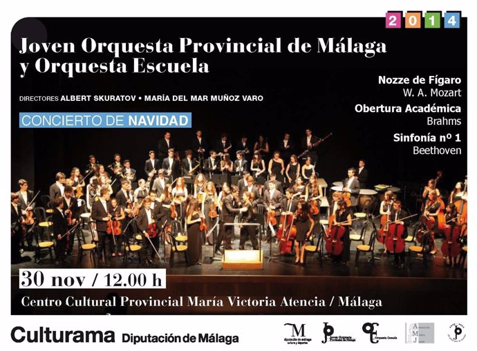 Cartel concierto de Navidad de la Joven Orquesta Provincial de Málaga