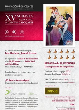 Imagen del cartel de la subasta benéfica de Cascajares
