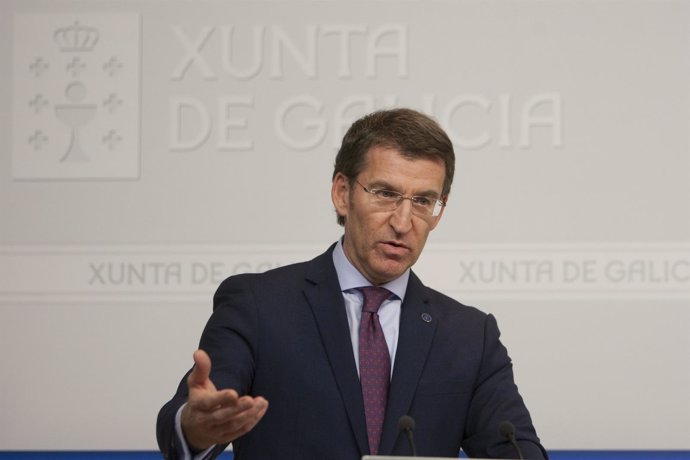 Alberto Núñez Feijóo tras el Consello de la Xunta.
