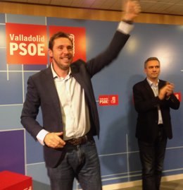 Óscar Puente celebra su victoria en las primarias a la Alcaldía de Valladolid