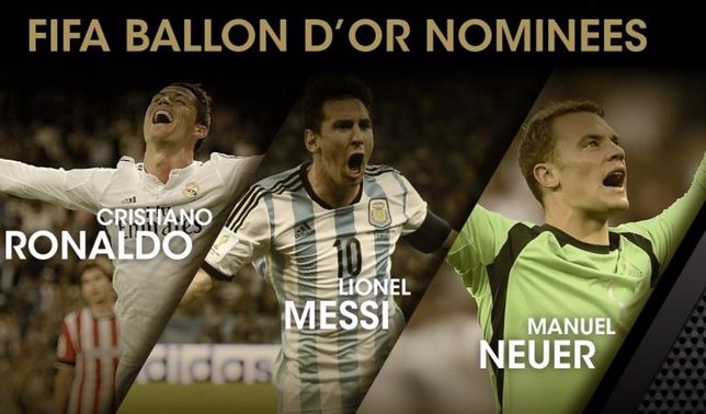 Cristiano Ronaldo, Messi y Neuer, nominados al FIFA Balón de Oro