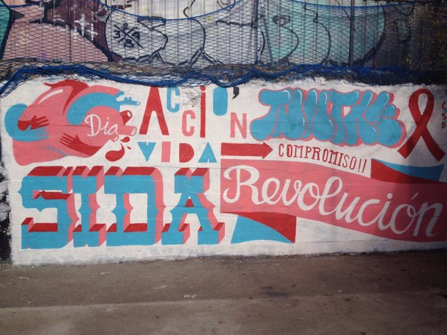 Graffii por el Día Mundial contra el Sida