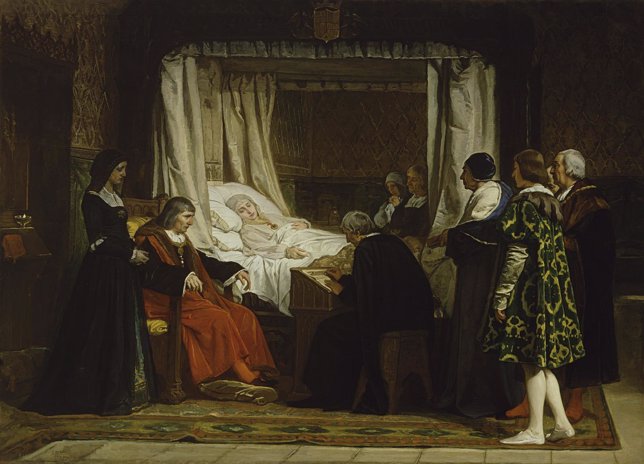 Doña Isabel la Católica dictando su testamento, Eduardo Rosales, 1864