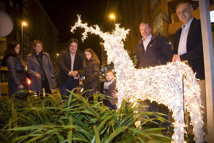 Imagen de archivo de un encendido de alumbrado navideño en Camargo