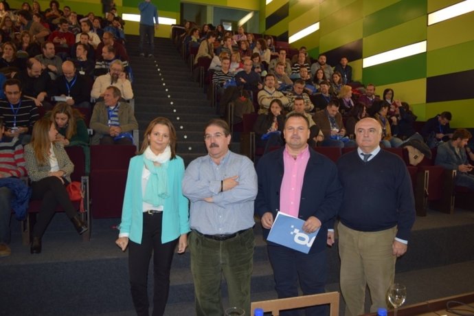 Cobo, Beltrán, Perea y Marzal en el encuentro de la red Guadalinfo.
