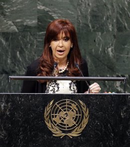 La presidenta de Argentina, Cristina Fernández de Kirchner, en la ONU