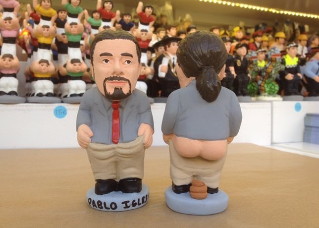 El caganer de Pablo Iglesias, dispuesto a arrasar en esta Navidad