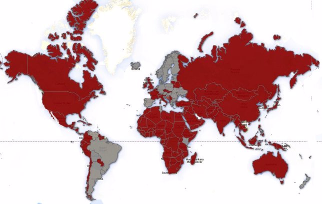 Mapa de países castigo corporal niños