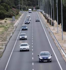 Carretera, tráfico, coches, atascos, vehículos, autovía, operación salida