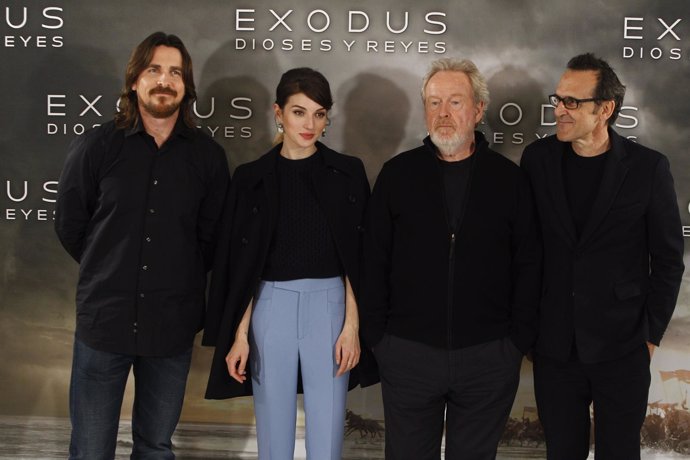 Christian Bale, María Valverde, Ridley Scott y Alberto Iglesia
