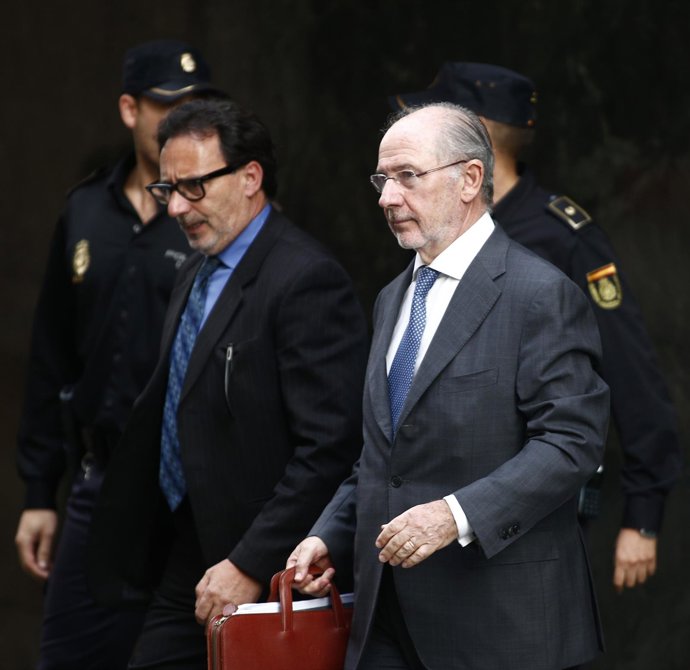 Rodrigo Rato sale de declarar de la Audiencia Nacional