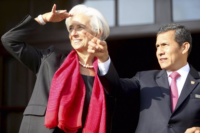 Lagarde (FMI) y Ollanta Humala en Lima, Perú