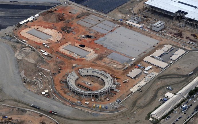 La construcción del complejo de tenis de Río 2016