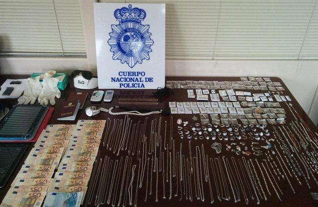 Artículos requisados por la Policía Nacional