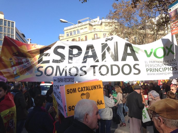 Vox ha participado en la manifestación organizada por 'D'Espanya i catalans'
