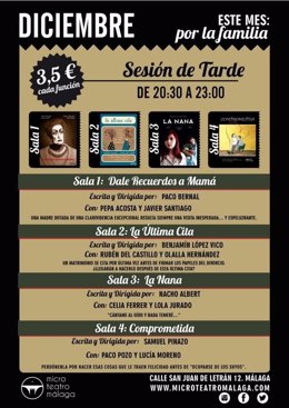 Cartel de diciembre de Microteatro Málaga