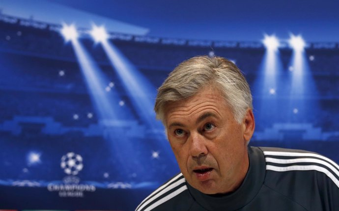 Carlo Ancelotti en rueda de prensa en Liga de Campeones