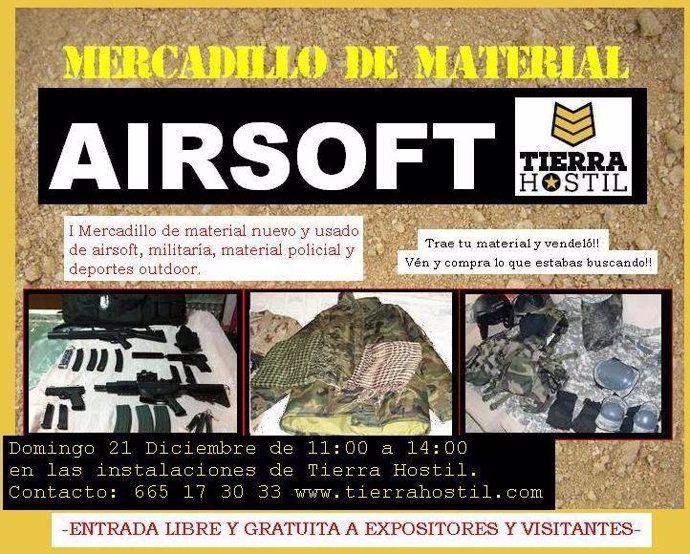 'Flyer' Del Mercadillo De Material De Airsoft De Tierra Hostil