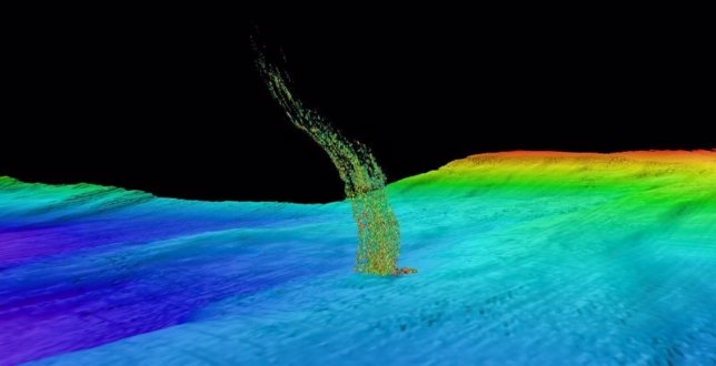 Metano emanado desde el fondo marino
