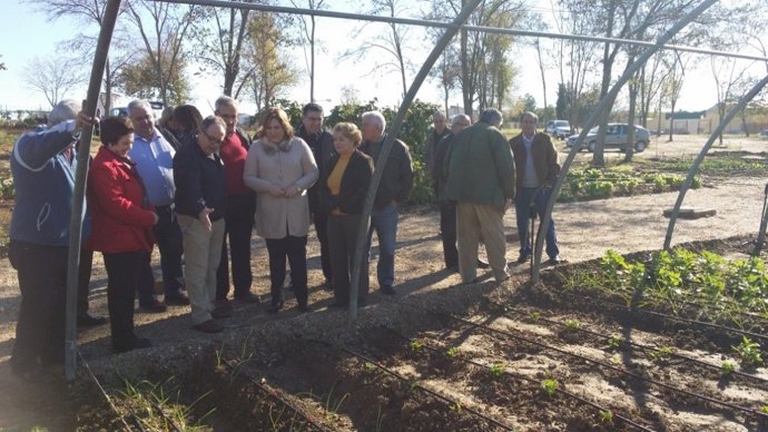 Visita de Ángeles Jiménez a huertos ecológicos de Bailén (Jaén)