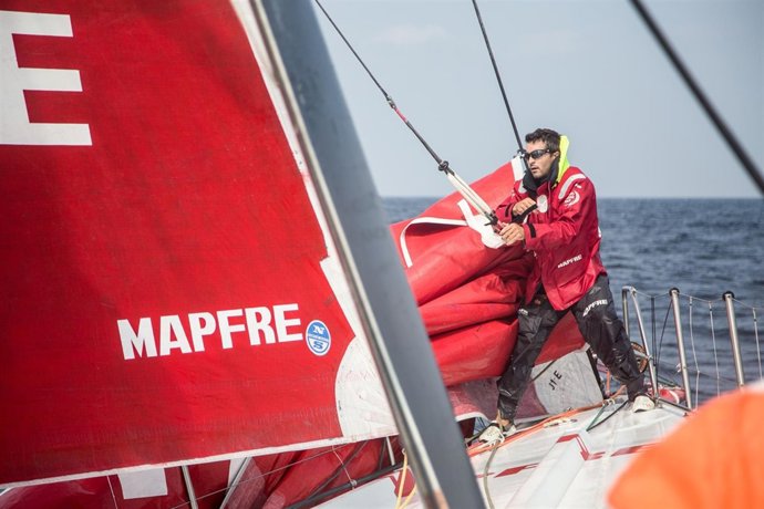 Carlos Hernández a bordo del 'MAPRE'