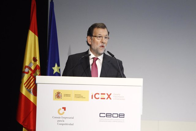 Mariano Rajoy en la sede de Telefónica