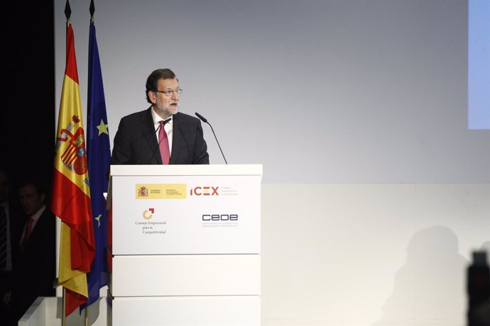 Mariano Rajoy en la sede de Telefónica