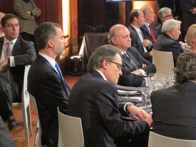 Ministro Interior Jorge Fernández Díaz, Rey Felipe VI, pte.Generalitat Artur Mas