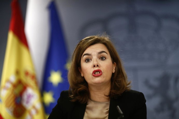 Soraya Saez de Santamaría tras el Consejo de Ministros