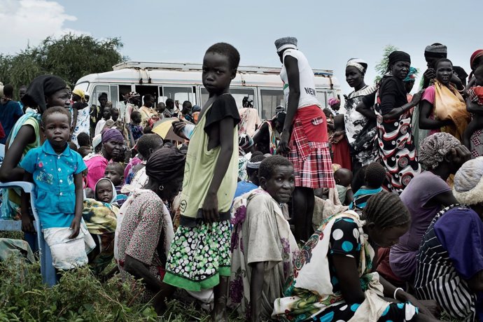 Reparto de alimentos por UNICEF en Sudán del Sur