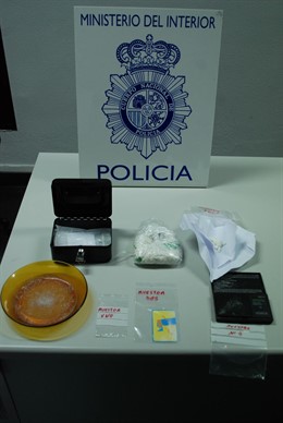 Droga incautada al detenido en Segovia. 