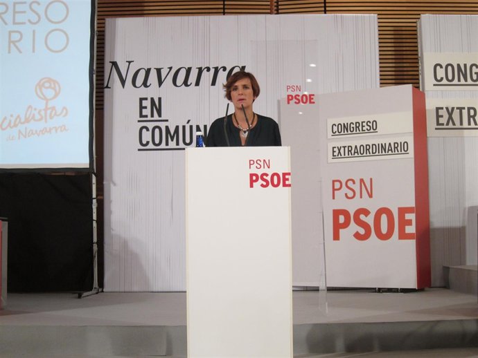 María Chivite en su intervención tras ser proclamada secretaria general del PSN