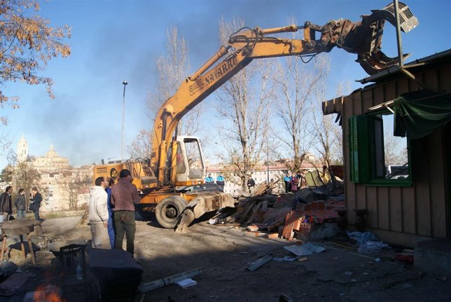 Derribo de chabolas en Segovia