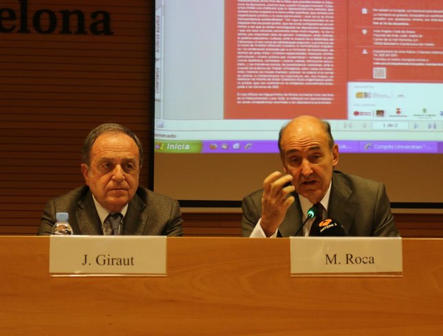 Joan Giraut (pte.Diputación Girona) abogado Miquel Roca