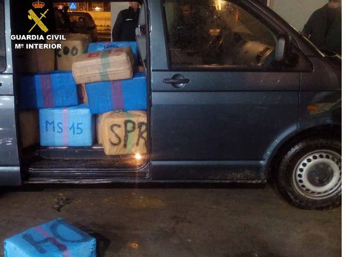 Furgoneta en la que se transportaban los 1.570 kilos de hachís