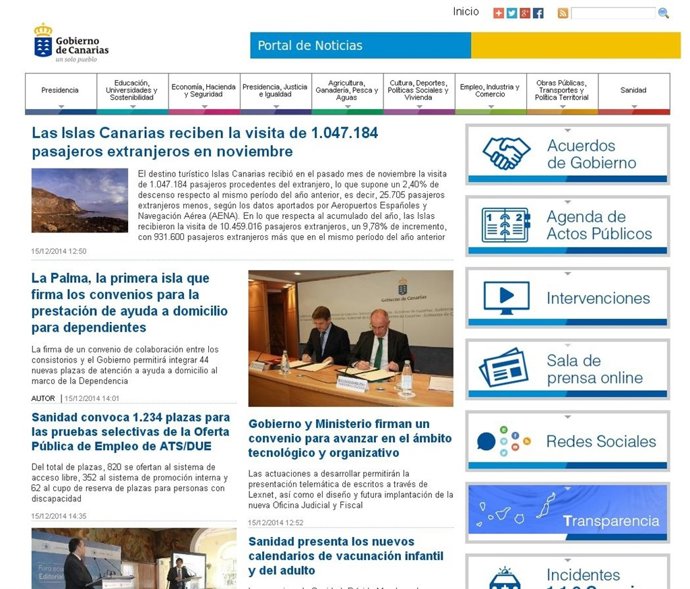 Nuevo Portal de Noticias del Gobierno de Canarias