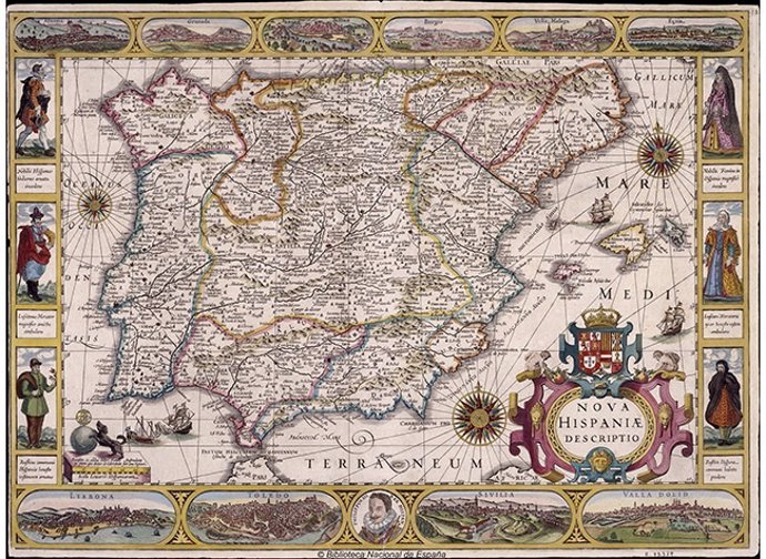 Mapa antiguo de España en la BNE