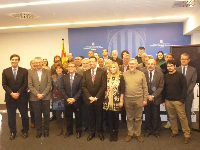 El delegado del Govern en Lleida, Ramon Farré, en el desayuno de navidad