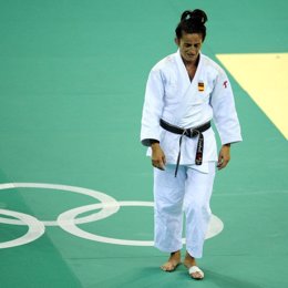 Isabel Fernandez, triste tras perder el bronce