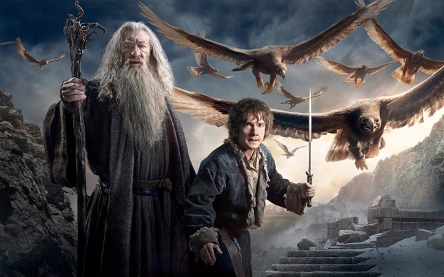 Gandalf y Bilbo en El Hobbit