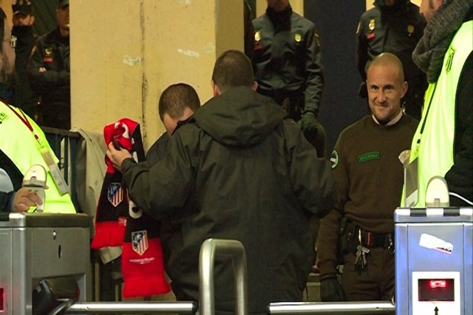 Máxima vigilancia en el estadio Vicente Calderón