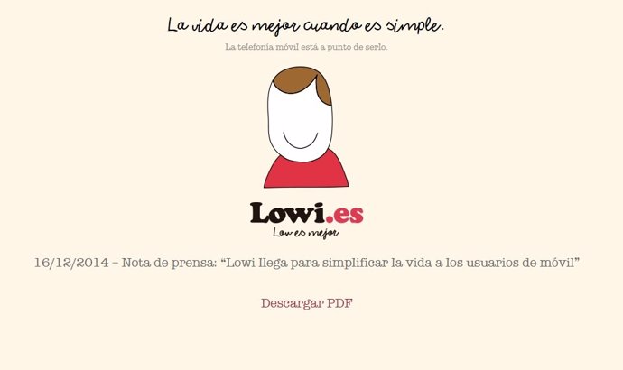 Página web de Lowi.Es
