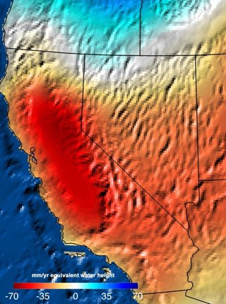Sequía en California vía satélite